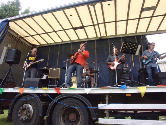 Band playing at the Village Fayre