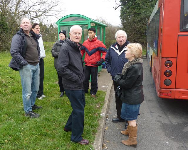Villagers gather for a Cambridge News photocall about the Citi 2 cuts