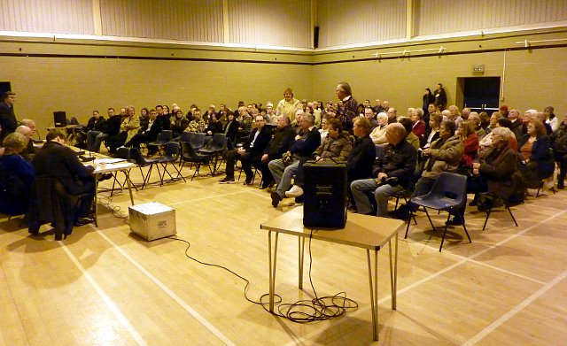 The audience at meeting to discuss bus cuts